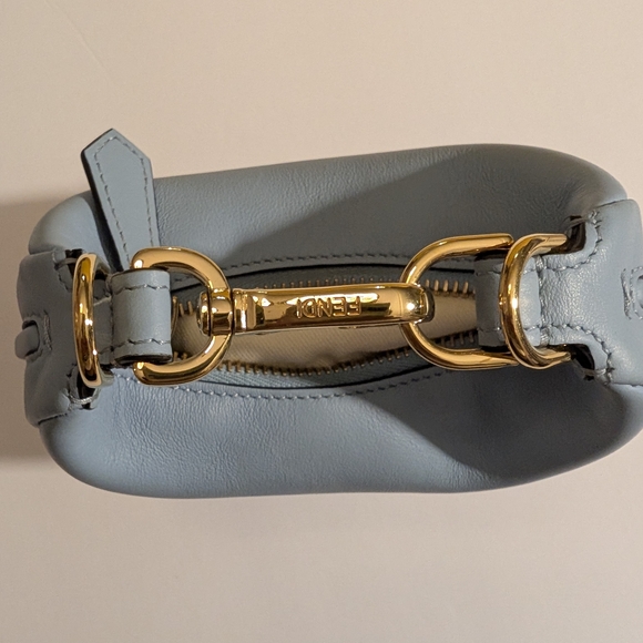 XSOLDXFendi Powder Blue Crescent Hobo with Gold Hardware - Picture 3 of 7
